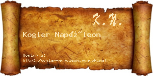Kogler Napóleon névjegykártya